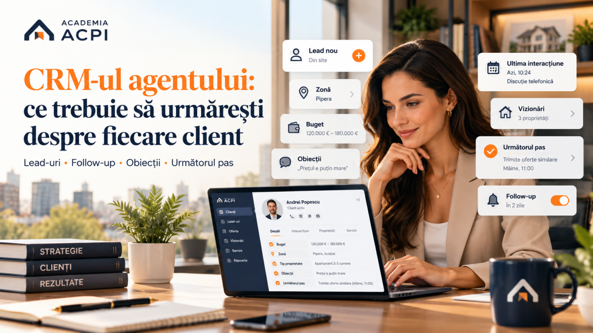 🧩 CRM-ul agentului: ce trebuie să urmărești despre fiecare client